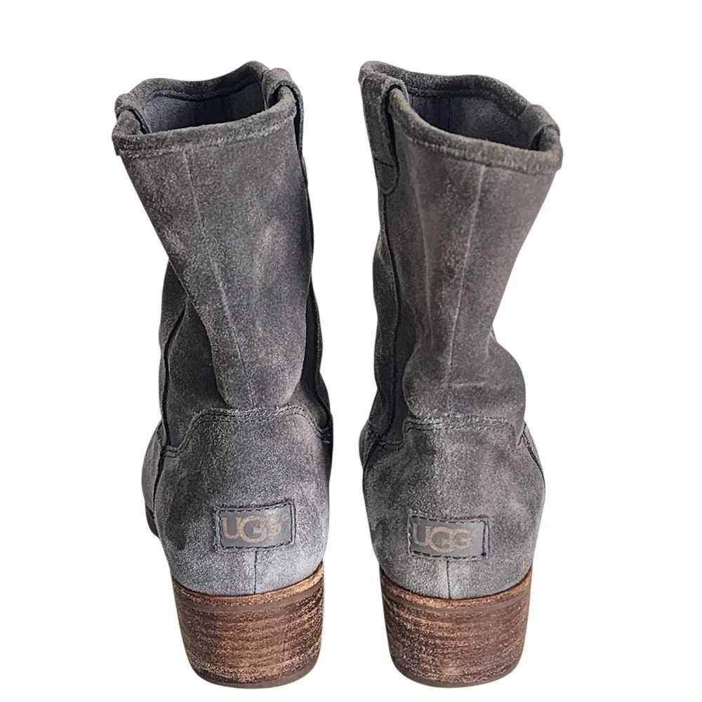 UGG Australia Rioni Gray Suede Water Resistant Pull On Ankle Boots 1007174 6